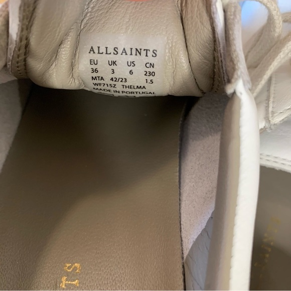 AllSaints Thelma Suede Low Top Sneakers in White - Size 6 - Picture 6 of 7